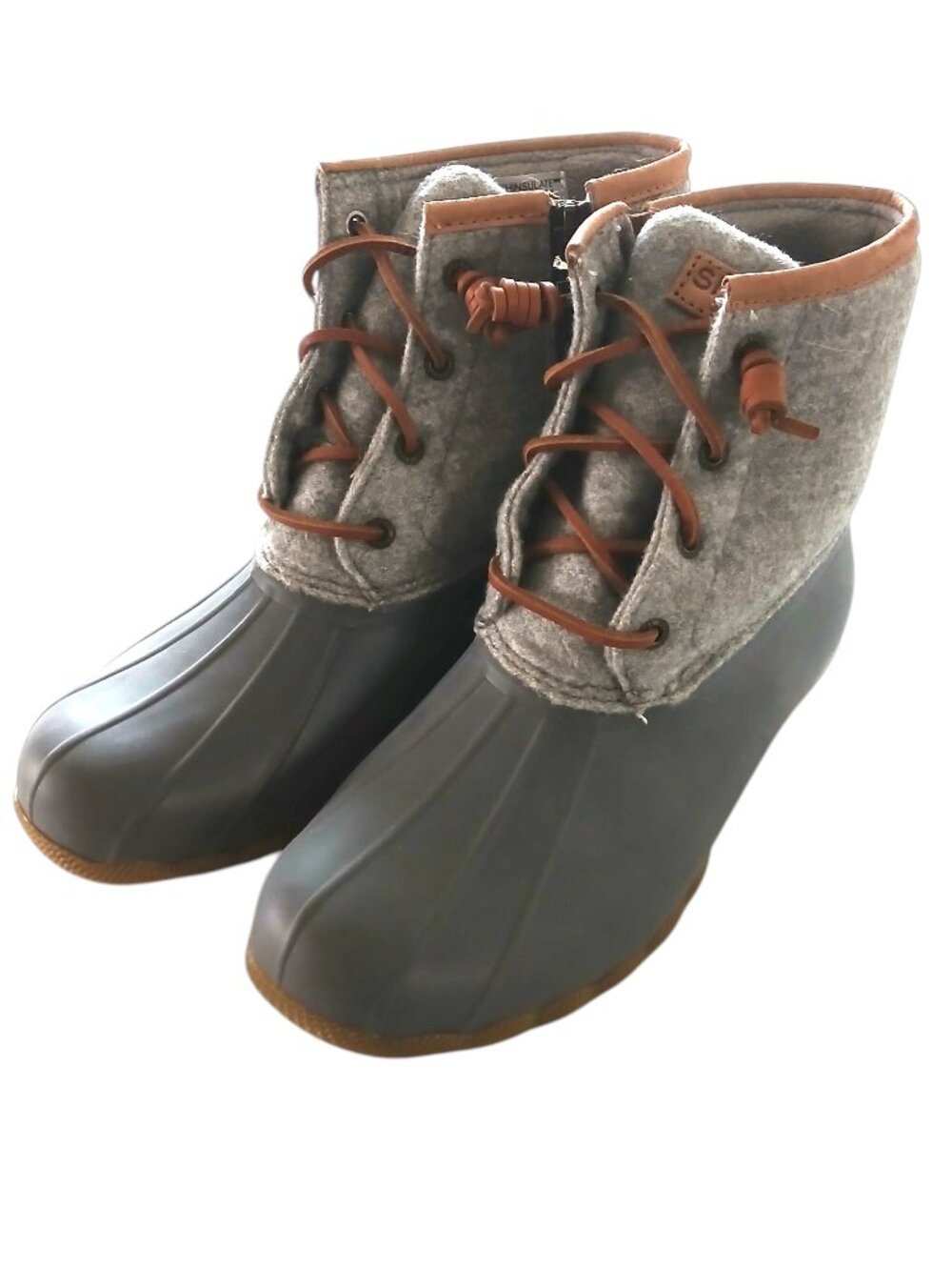 Womens Sperry Top Sider Gray Rain boots Size 8,5W
